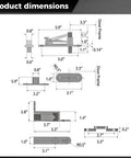 Dimensions of self closing hidden bookcase door hinges with screws stainless steel 360 degree pivot system for wood doors.