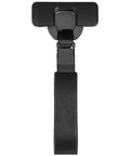 Black hidden cabinet door hinge with silent damping and soft close, shown in vertical position, fits 15.5 by 6.5 by 3.5 cm cabinets