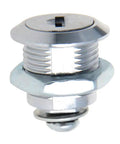 Rock Solid Cam Lock Kit For Drawers And Cabinets Includes Two Keys And Boasts A Heavy Duty Zinc Alloy Shell showing a close-up of a zinc alloy cam lock.