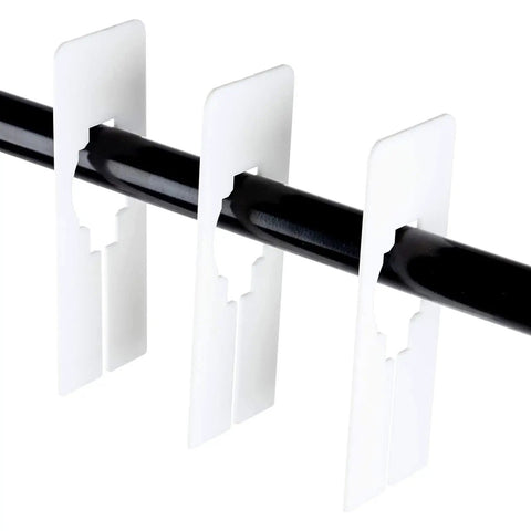 Durable Plastic Clothes Rack Dividers with Blank Custom Tags for Easy Closet Organization in White 5 by 2 Inch Polypropylene
