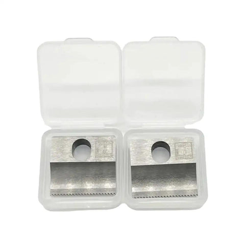 Replacement Cutting Knife Blade For BXT3-16 And BXT3-13 Battery Powered Plastic Strapping Tool Dual Model Compatible 1821.209.037, two-pack in plastic case