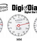 iGAGING 0-12" / 0-300mm Electronic Digital Caliper Full Color LCD Display with Real Time Dial Movement, IP67 Protective Rating (100-670-12) showing Inch, MM, and Fraction measurements.