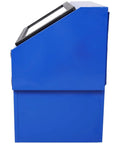 Side view of 110L Bench Top Sandblast Cabinet With LED Lighting And Built-In Blast Gloves, Heavy Duty Steel Construction, Blue Color