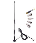 Universal FM Antenna With Magnetic Base 75 Ohm Screw F Male Plug PAL BNC 3 5mm Adapters And 75 To 300 Ohm Coax Cable For AV Receiver Indoor Home Theater Stereo