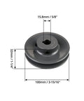 Built Tough V Belt Pulley 3.95 Inch Outside Diameter With Five Eighths Inch Bore Single Groove For V Belt 4L A AX Fixed Bore Cast Iron Sheave