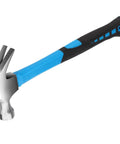 Claw Hammer With Comfort Grip Framing Style Stubby Hammer 11 Point 5 Oz Stainless Steel Smooth Head Non Slip Handle Shock Absorbing Workhorse For DIY Projects Home Improvement Garage And Workshop, blue-black handle