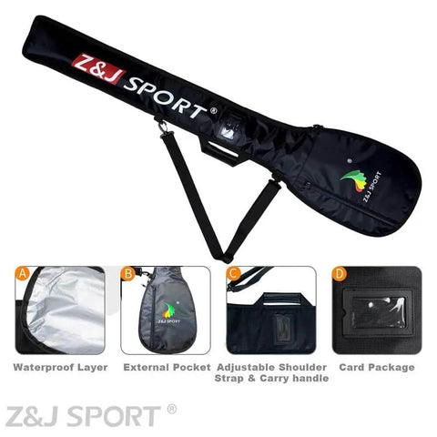 Durable Paddle Bag For Outrigger Canoe And Dragon Boat Paddles Multi Pocket Paddle Cover With Foam Padding And Silver Waterproof Layer