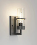 Black Industrial Wall Light Fixtures With Clear Glass Wall Mount Sconces Vintage Style Sconce Lamp Matte Black Explosion Proof Glass Shade