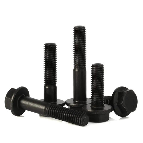 Top Tier M6x30mm Flanged Hex Bolt Set, Class 10.9 Alloy Steel Construction, Black Oxide Anti Rust Finish, 20 Piece Pack Of Tough As Nails Metric Hardware For Shop Projects, assorted bolts.