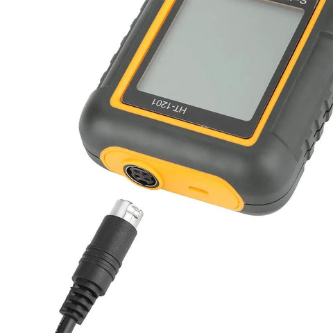 Vibration Meter And Vibration Analyzer All In One Digital Tester With Temperature Readout In Celsius Or Fahrenheit Piezoelectric Acceleration Sensor Portable Gauge For Machinery Maintenance In Manufacturing Electric Power Aerospace And Automotive, handheld unit with sensor port