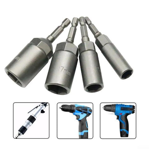 Super Cool 15 Piece Hex Socket Adapter Kit With Magnetic Bits For Car DIY And Home Repair, Heavy Duty Chrome Vanadium Steel Nut Bolt Tool Set, 17mm adapter