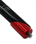 Close-up of Electroplated Aluminum Quill Bicycle Stem 31.8mm Clamp with red knob and visible measurement markings