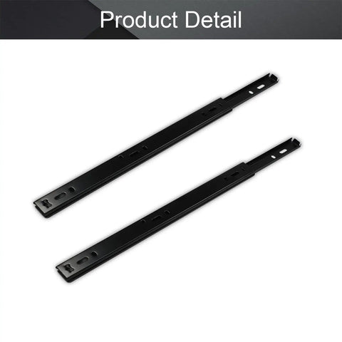 12 Inch Cold Rolled Steel Drawer Slides Beefy Two Fold Ball Bearing Track Rails Black
