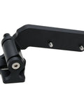 HangTon black monitor mounting arm; side view with tilt hinge and mounting plate for SmallHD/Vaxis on Tilta Nucleus-M