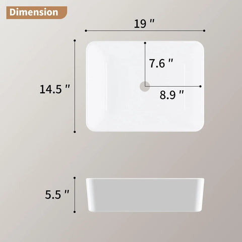 Premium Rectangular Ceramic Vessel Sink, Above Counter Bathroom Basin With Crisp White Glaze, Built Like A Tank For Durability And Style, An Effortless Upgrade For Any Modern Vanity Setup Today
