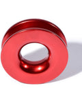 Orange Synthetic Soft Shackle Rope With Protective Sleeve Set recovery ring, red, close-up view