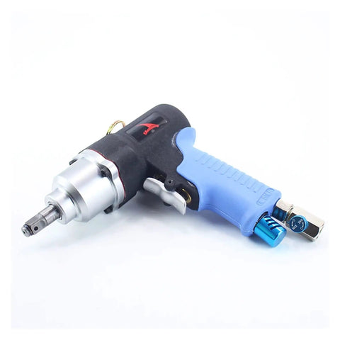 3/8 Inch Mini Pneumatic Wrench Air Impact Tool Straight Shooter with ergonomic blue handle for quick auto repair.