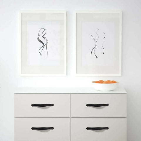 Dresser with matte black handles from Six Pack Matte Black Kitchen Cabinet Handles And Drawer Pulls With 3 Inch Center To Center