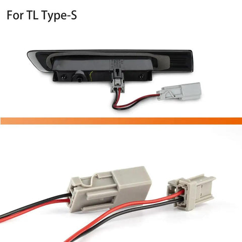 Close-up of 2 Pack Plug And Play LED Side Marker Light Wiring Harness Kit For 2007 2008 Acura TL Type S showing connectors