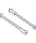 Twelve Pack Heavy Duty 1/4-20 By 3-1/2 Inch Flat Head Hex Socket Cap Screws Paired With Barrel Nuts And Hex Spanner Built Tough From 304 Stainless Steel showing two screws.