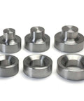 Six Piece Dimple Die Set Half Inch Through One And Three Quarter Inch Sizes, Heavy Duty SAE 8620 Steel With Rockwell 80 Hardness