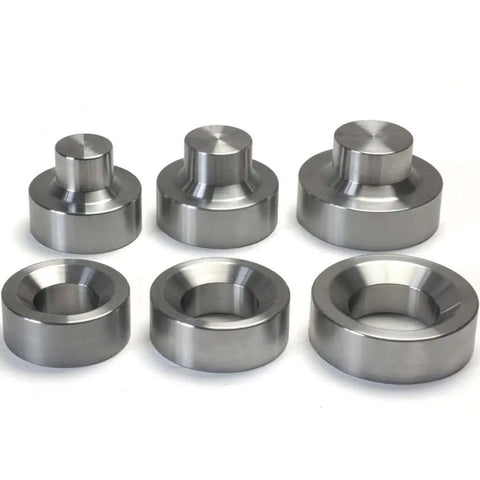 Six Piece Dimple Die Set Half Inch Through One And Three Quarter Inch Sizes, Heavy Duty SAE 8620 Steel With Rockwell 80 Hardness