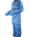 Kleenguard Coverall With Elastic Wrists And Ankles Breathable SMS Fabric Rip Resistant Liquid Splash Guard Medium Blue in full view