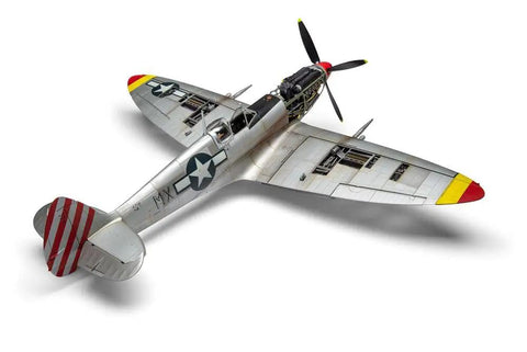 Detailed assembled view of Australia 1/24 Scale Supermarine Spitfire Mk 8 Plastic Model Kit Unassembled Unpainted Build It Yourself With New Wing Parts And Standard Edition