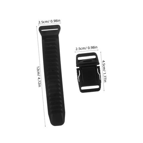 10 Sets Adjustable Backpack Buckles With Plastic Strap Clips Quick Release Replacement, black plastic 12cm and 4.5cm buckles