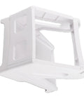 White plastic frame of Thermal Printer Stand With Storage For 4x6 Label Rolls Removable Bracket Holds Shipping Labels Folding Labels And Roll Stickers