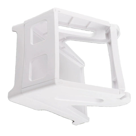 White plastic frame of Thermal Printer Stand With Storage For 4x6 Label Rolls Removable Bracket Holds Shipping Labels Folding Labels And Roll Stickers