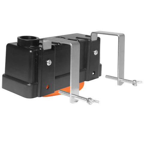 Automatic Stock Tank Float Valve For Livestock Waterer Trough With Safe Auto Water Level Control No More Night Checks Prevents Overfill And Flooding Easy Farm Water Management For Ranch Barn Yard black ABS float valve with metal bracket and orange float ball