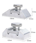 Rock Solid Aluminum Sandpaper Holder And Precision Corner Sanding Block With Ergo Grip For No Sweat Woodworking Polish And Flat Out Metal Detailing Shop Pro Gear Two Pack, showing two sizes with measurement details.