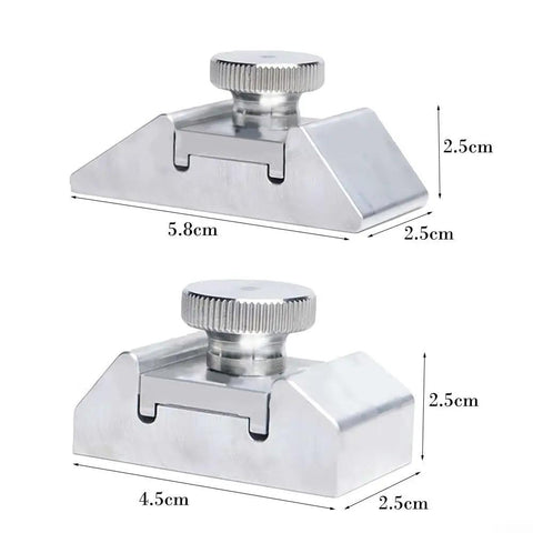 Rock Solid Aluminum Sandpaper Holder And Precision Corner Sanding Block With Ergo Grip For No Sweat Woodworking Polish And Flat Out Metal Detailing Shop Pro Gear Two Pack, showing two sizes with measurement details.