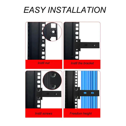 Image illustrating easy installation of Heavy Duty Steel Vertical Cable Management Brackets For 19 Inch Server Rack.
