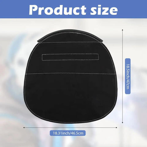 Extended Welding Helmet Cover With Press Fit Seal For Pro Grade Protection, shown flat with dimensions 18.5x18.31 inches