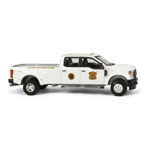 Ford F-350 Dually 4x4 Police Diecast Model 1:64 White Detroit Mounted Police Dually Drivers Series 8 By Greenlight