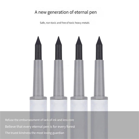 Infinity Pencil Inkless Pen Set White 4 Pack Reusable Everlasting Pencil Eternal Pencil Magic Pencils For Writing Drawing Drafting No Sharpening Needed Smooth Writing Durable For Everyday Notes And Doodles, image showing a close-up of the pencil tips.