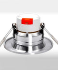 WKNHHL Recessed Lighting Housing Trim Kits Silver Polished Aluminum Led Ceiling Light Home Living Room Recessed Downlight Ultra-Thin detail showing fixture base and housing.