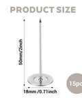 Extra Long Hardcore Upholstery Nails With Bulletproof Hold And Flat Head Furniture Tacks For Sofa Wood Trim Craft Projects Large Metal Push Pins Silver Finish Set 50mm tall with a flat base diameter of 18mm.