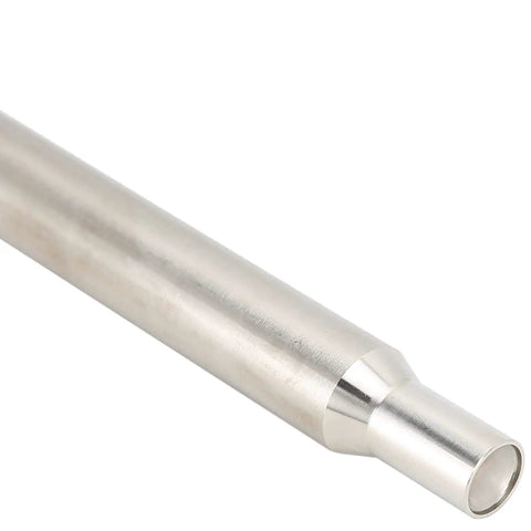 Omquot Heavy Duty Rivet Punch Set With Comfort Grip Handle For Leather Crafts And DIY Projects, Stainless Steel Installation Base Kit To Drill Holes In Thick Materials Perfect For Pros And Hobbyists A Total Game Changer close-up of stainless steel punch tip