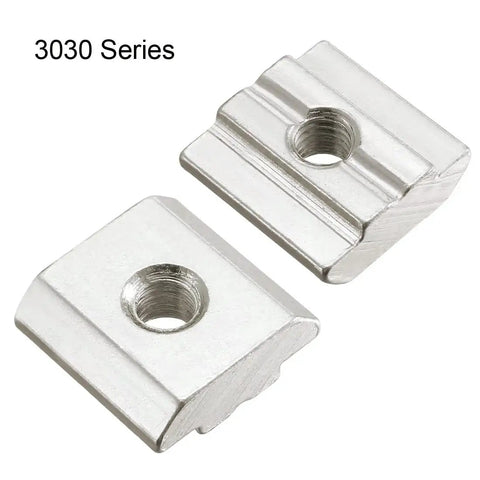 Slick M5 Slide In T Nuts For 3030 Aluminum Profiles Half Round Roll In Nut Heavy Duty Steel Hardware, pack of 20.