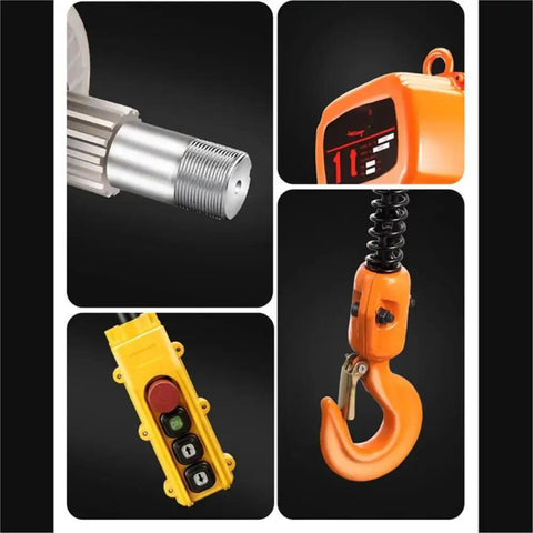 Top Shelf Portable Overhead Electric Chain Hoist With Wireless Remote, 1500 Watt Motor And Four Meter Lift, Garage Ready Steel Frame For Engine Swaps And Shop Jobs With Plug And Play Setup