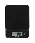 Glass Top Food Scale With Touch Controls 11 lb Capacity sleek black design, digital display, modern kitchen weighing tool