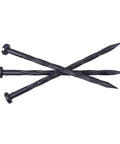 8 Inch Landscape Edging Spikes 25 Pack, Spiral Nylon Anchors shown in crisscross pattern