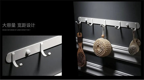 Built Tough Wall Mounted Coat Hook Heavy Duty Robe And Towel Hanger Solid Zinc Alloy Vintage Style Piece showing multiple hooks with items hung.
