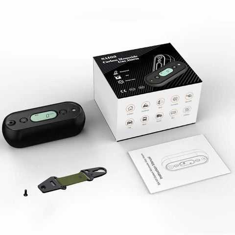 Road Trip Ready Carbon Monoxide Detector For Vehicle And Campers IP67 Waterproof Shockproof CO Alarm with accessories and packaging