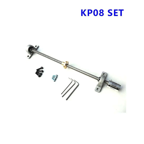 Kick Your 3D Printer Up A Notch With This Premium T8 Lead Screw Kit Featuring Two 1000mm X 2mm Pitch Rods, Dual KFL08 Flange And KP08 Pillow Block Bearings Plus A Smooth 5x8 Coupler For Epic Z Axis Precision And Reliability Anytime. KP08 set with T8 lead screw, KFL08 bearing, KP08 block, coupler and hardware