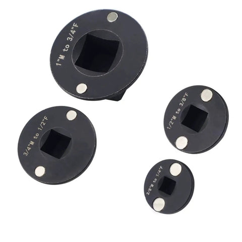 Drive Reducing Socket Adapter Set 4 Piece Low Conversion Kit Inch To 3/4 3/4 To Half Half To 3/8 3/8 To Quarter Drive For Automotive Machinery And Tight Space Repairs Where You Need Some Serious Muscle Now, 4pc Cr Mo steel