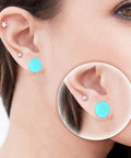Wearing Colorful Silicone Ear Gauges Plugs Set With Double Flared Tunnels, Lightweight Flexible Ear Stretchers for Everyday Wear